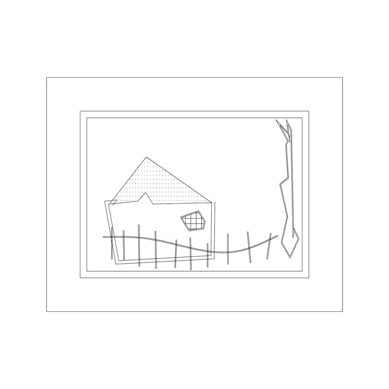 Landscape Frame 2 DWG CAD block thumbnail — accessories drawing