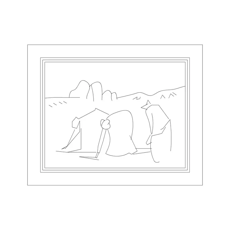 Landscape Frame 3 DWG CAD block thumbnail — accessories drawing