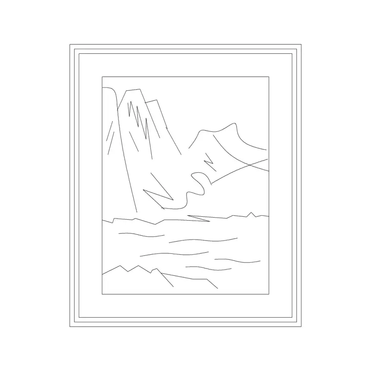 Landscape Frame 4 DWG CAD block thumbnail — accessories drawing