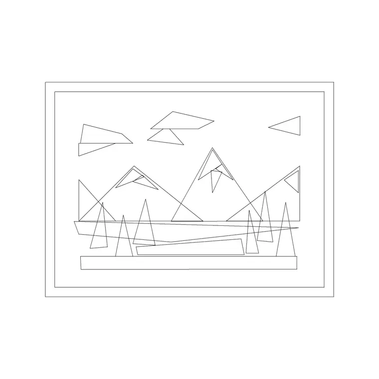 Landscape Frame 6 DWG CAD block thumbnail — accessories drawing