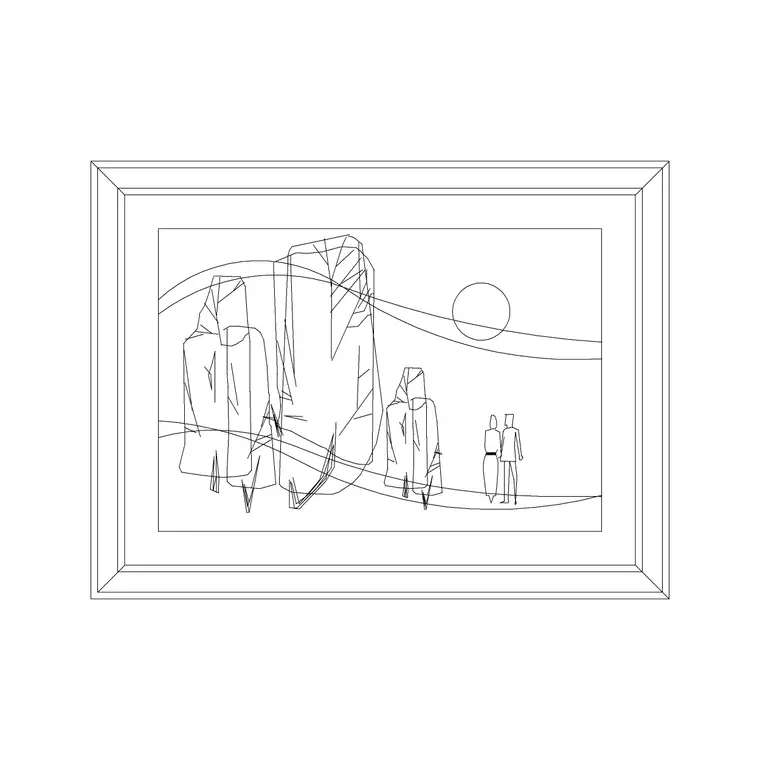 Landscape Frame 8 DWG CAD block thumbnail — accessories drawing