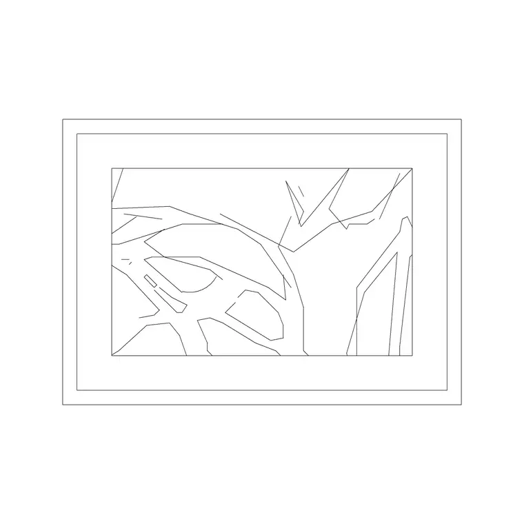 Landscape Frame 9 DWG CAD block thumbnail — accessories drawing