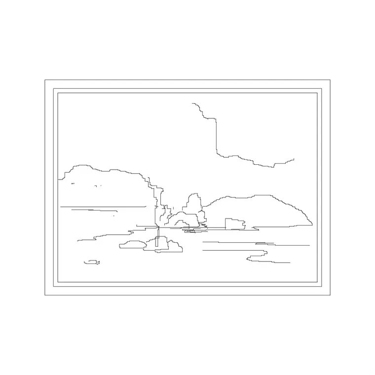 Landscape Frame DWG CAD block thumbnail — accessories drawing