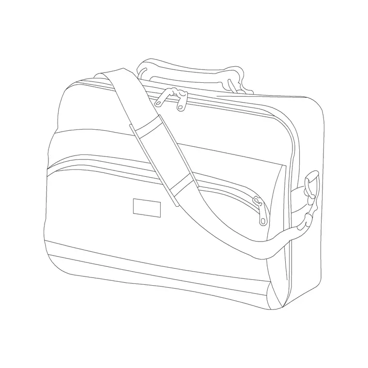 Laptop Bag DWG CAD block thumbnail — accessories drawing