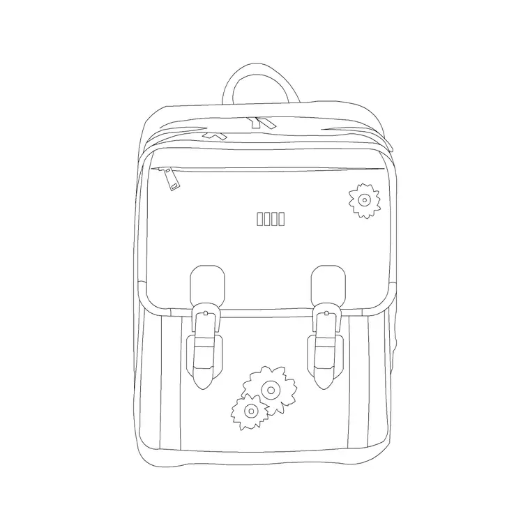 Leather Backpack DWG CAD block thumbnail — accessories drawing
