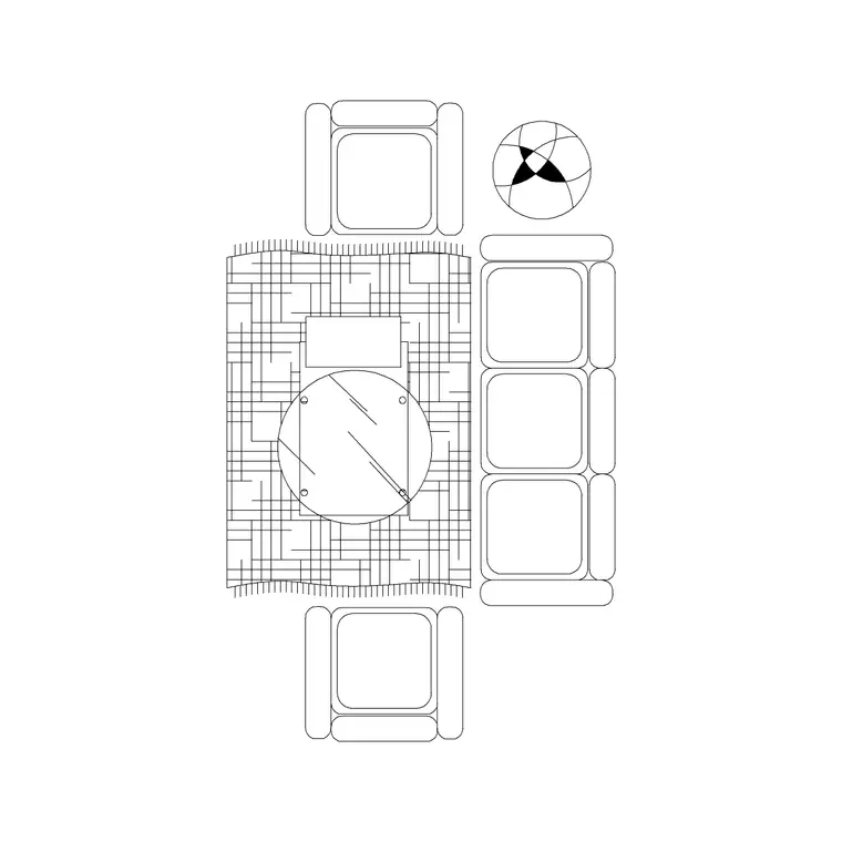 Leather Sofa DWG CAD block thumbnail — furniture drawing
