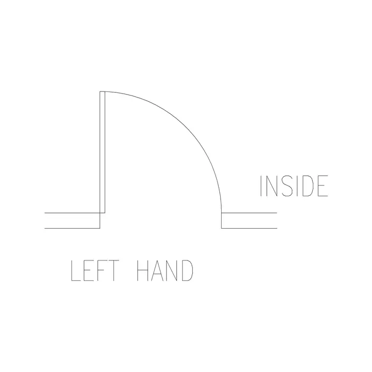 Left Hand 787 Mm Wide Door DWG CAD block thumbnail — doors drawing