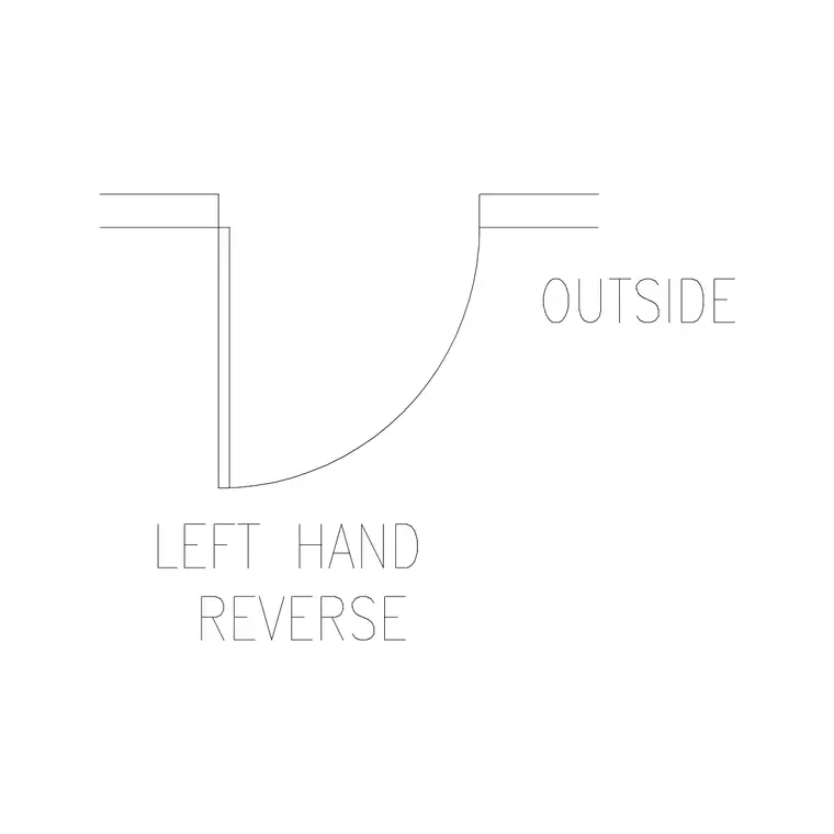 Left Hand 787 Mm Wide Reverse Door DWG CAD block thumbnail — doors drawing