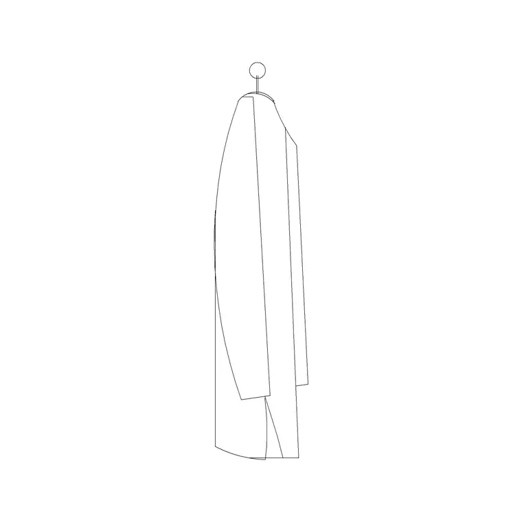 Long Coat DWG CAD block thumbnail — accessories drawing