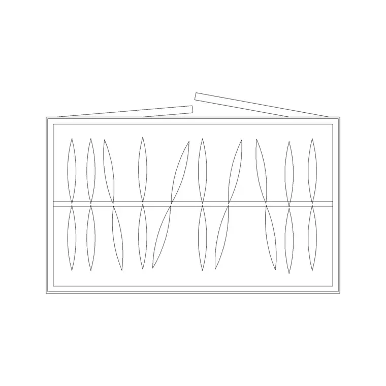 Long Depth 2 Door Wardrobe Plan DWG CAD block thumbnail — furniture drawing