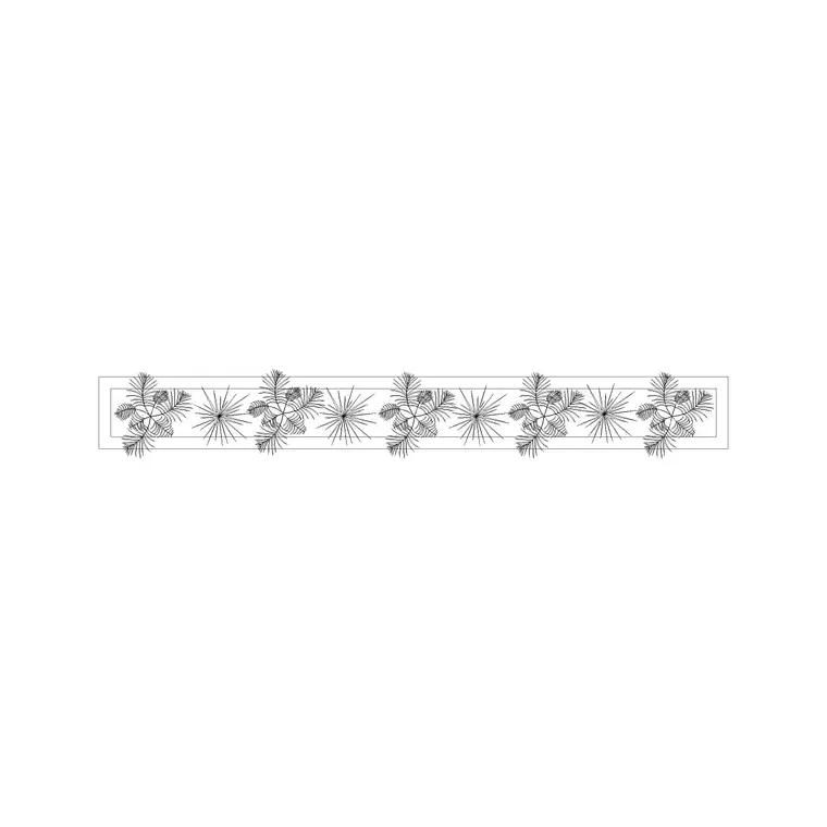 Long Floor Based Plant Pot Plan DWG CAD block thumbnail — trees & plants drawing