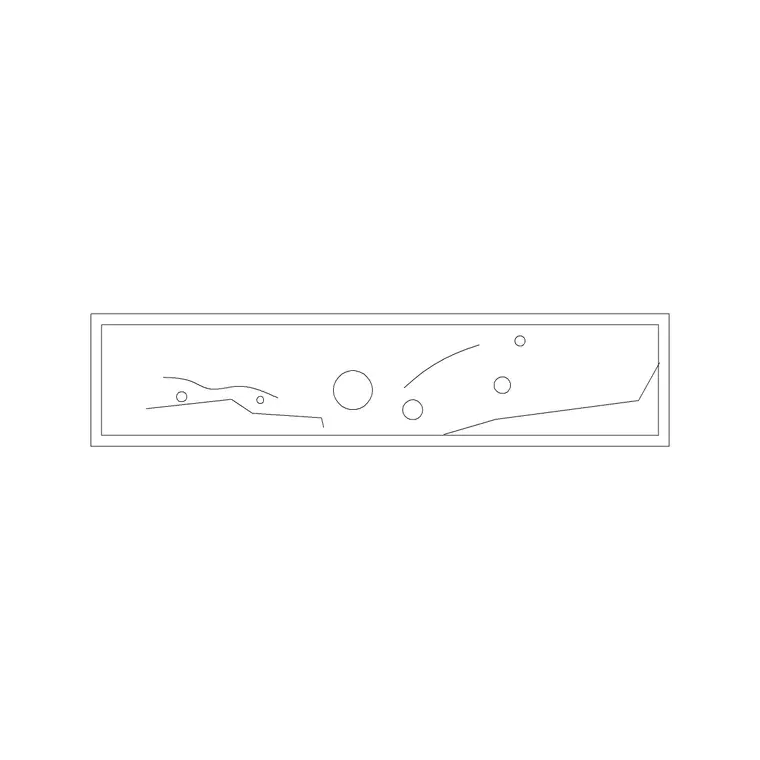 Long Landscape Water Frame DWG CAD block thumbnail — accessories drawing