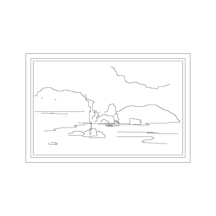 Long Landscape DWG CAD block thumbnail — accessories drawing