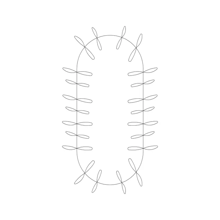 Long Round Edge Rod With Clothes Hanged DWG CAD block thumbnail — furniture drawing