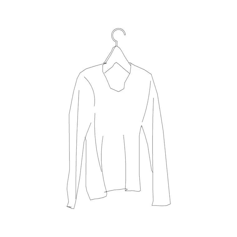 Long Sleeves Shirt DWG CAD block thumbnail — accessories drawing