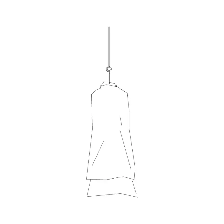 Long Suit Back Elevation DWG CAD block thumbnail — accessories drawing