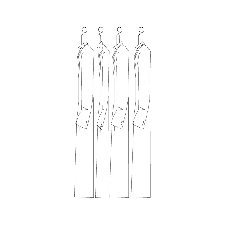 Long Suit Hnaged DWG CAD block thumbnail — accessories drawing
