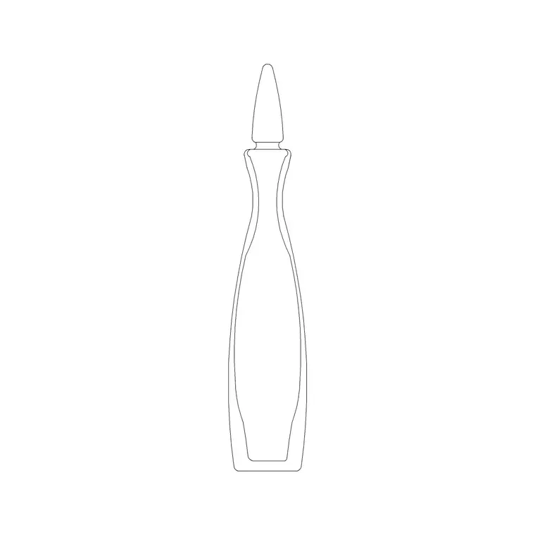Long Vase DWG CAD block thumbnail — trees & plants drawing