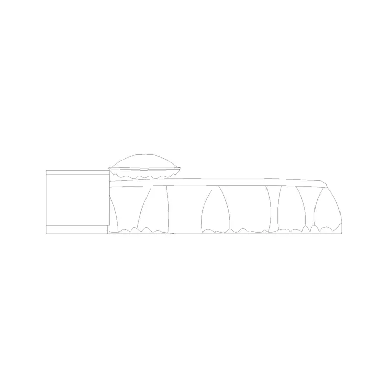 Low Height Bed 6 With Side Table Side Elevation DWG CAD block thumbnail — bedroom drawing