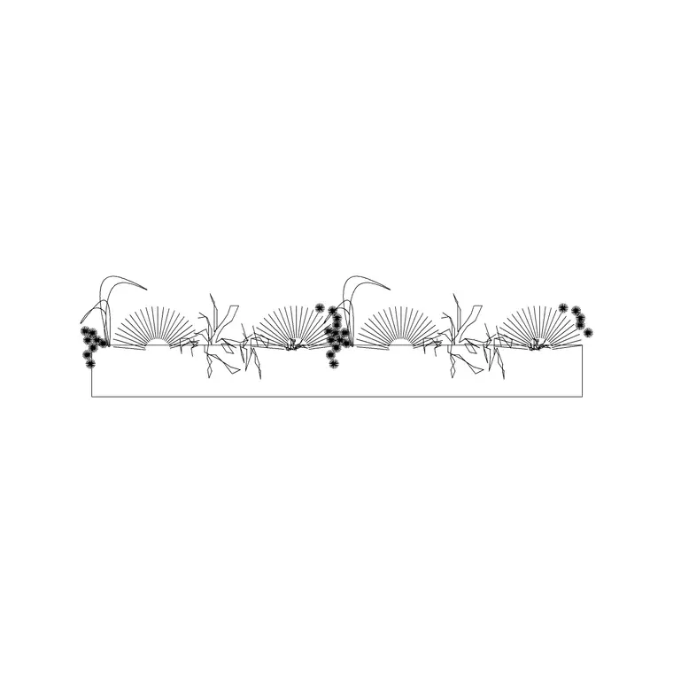Low Height Pot With Creeper DWG CAD block thumbnail — trees & plants drawing