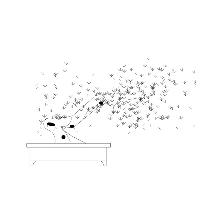 Low Height Pot With Plant DWG CAD block thumbnail — accessories drawing