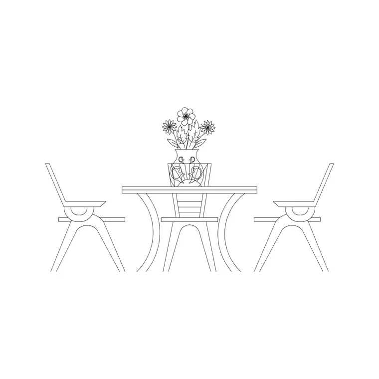 Luxury Dining Table DWG CAD block thumbnail — furniture drawing