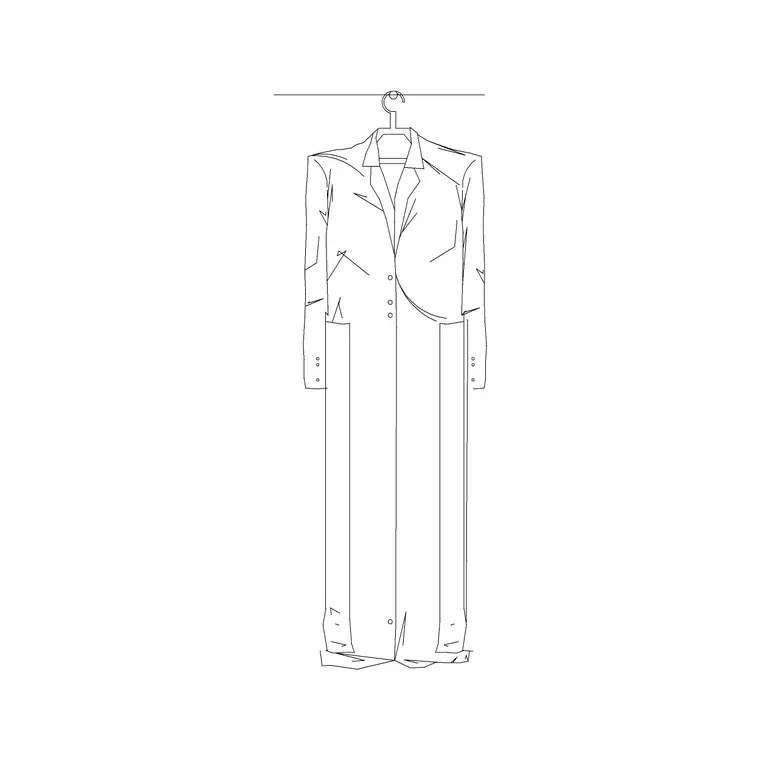 Luxury Dress Front DWG CAD block thumbnail — accessories drawing