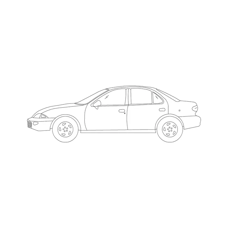 Luxury Sedan Car 2 DWG CAD block thumbnail — vehicles drawing