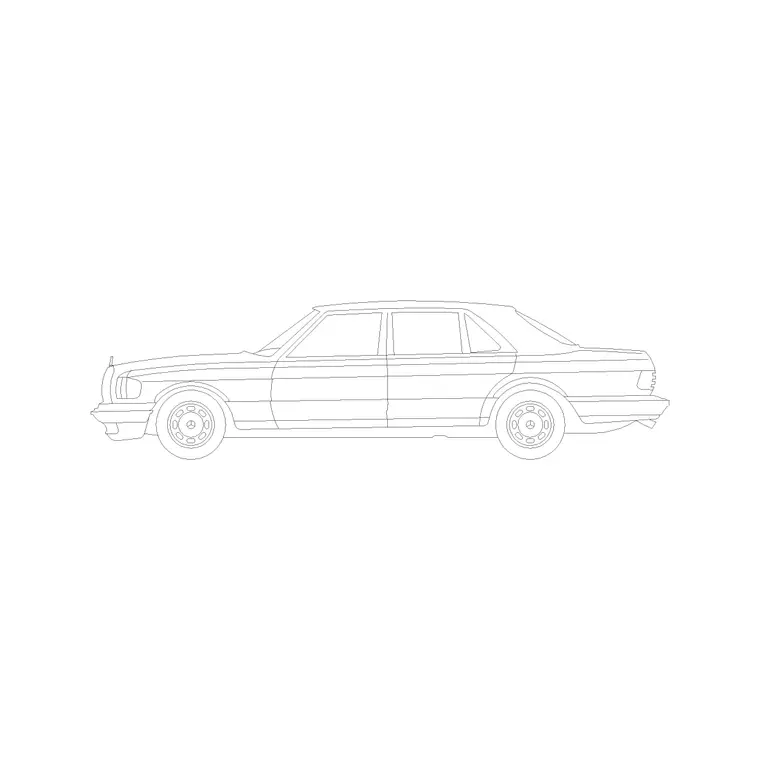 Luxury Sedan Car DWG CAD block thumbnail — vehicles drawing