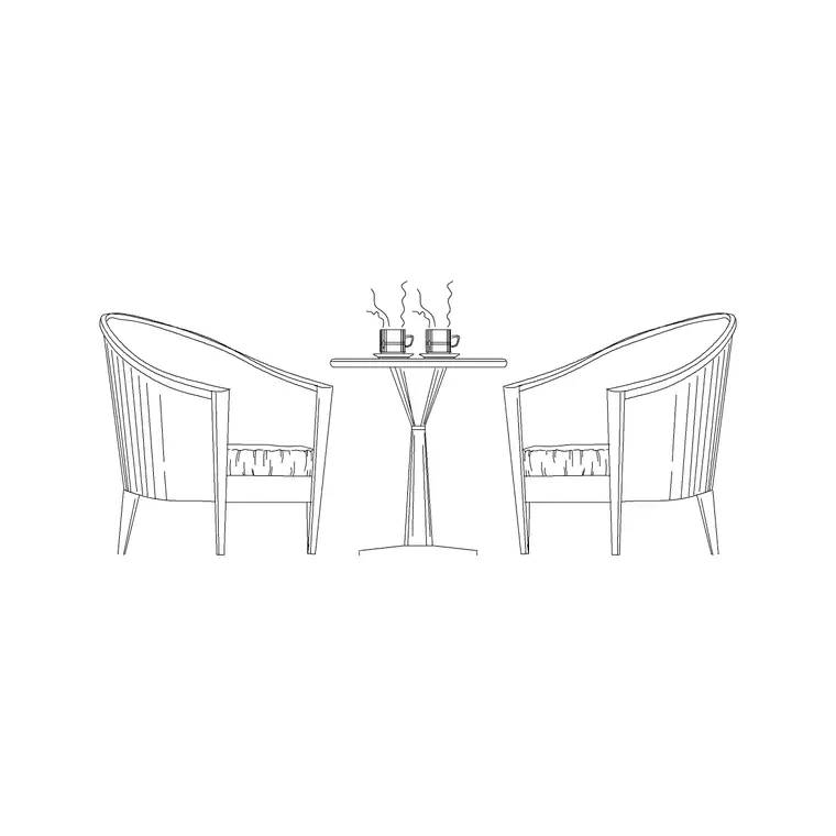 Luxury Sofa With Table Elevation DWG CAD block thumbnail — furniture drawing