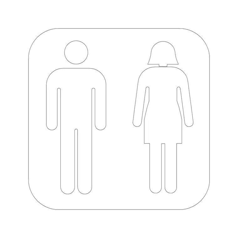 Male Female 1 DWG CAD block thumbnail — building symbols drawing
