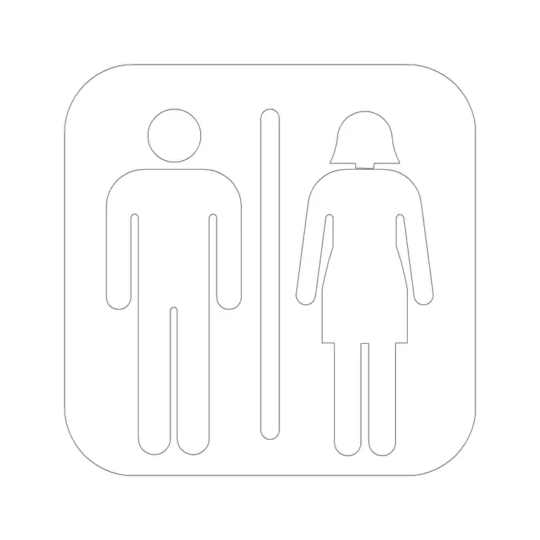 Male Female DWG CAD block thumbnail — building symbols drawing