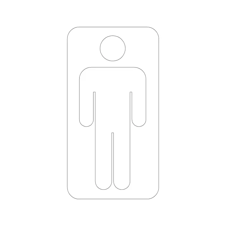 Male DWG CAD block thumbnail — building symbols drawing