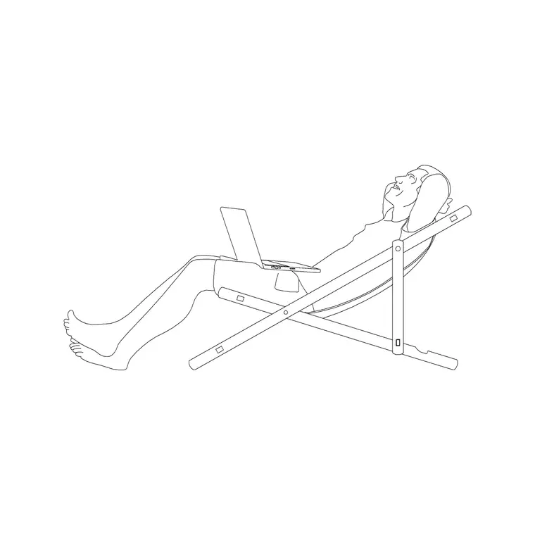 Man Resort Chair DWG CAD block thumbnail — people drawing
