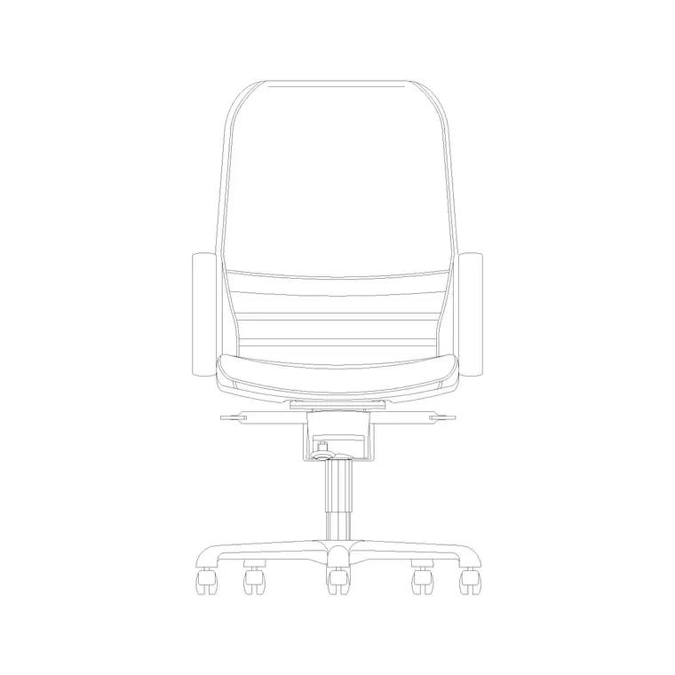 Manager Chair Front Ele 3 DWG CAD block thumbnail — office drawing