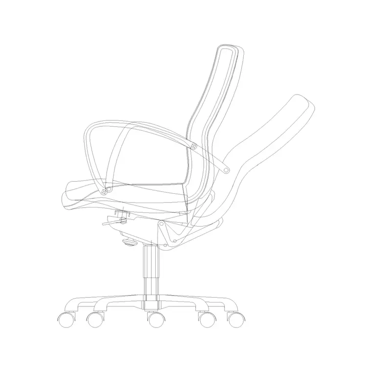 Manager Chair Side Ele 2 DWG CAD block thumbnail — office drawing