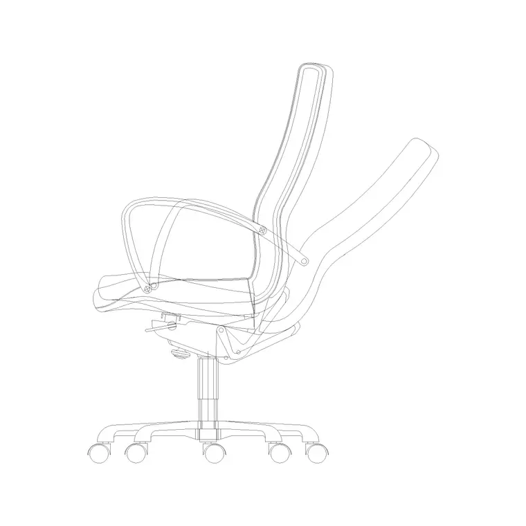 Manager Chair Side Ele 3 DWG CAD block thumbnail — office drawing