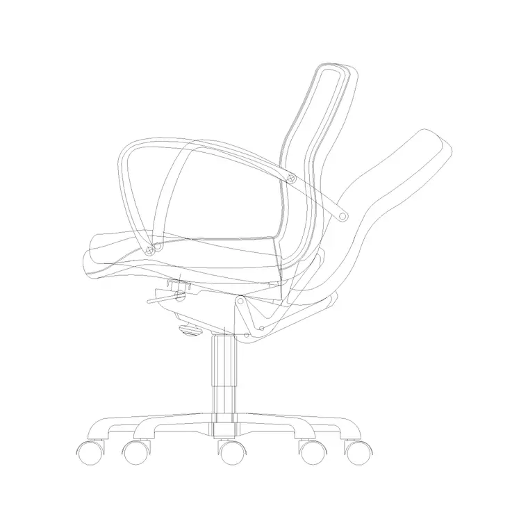 Manager Chair Side Ele DWG CAD block thumbnail — office drawing