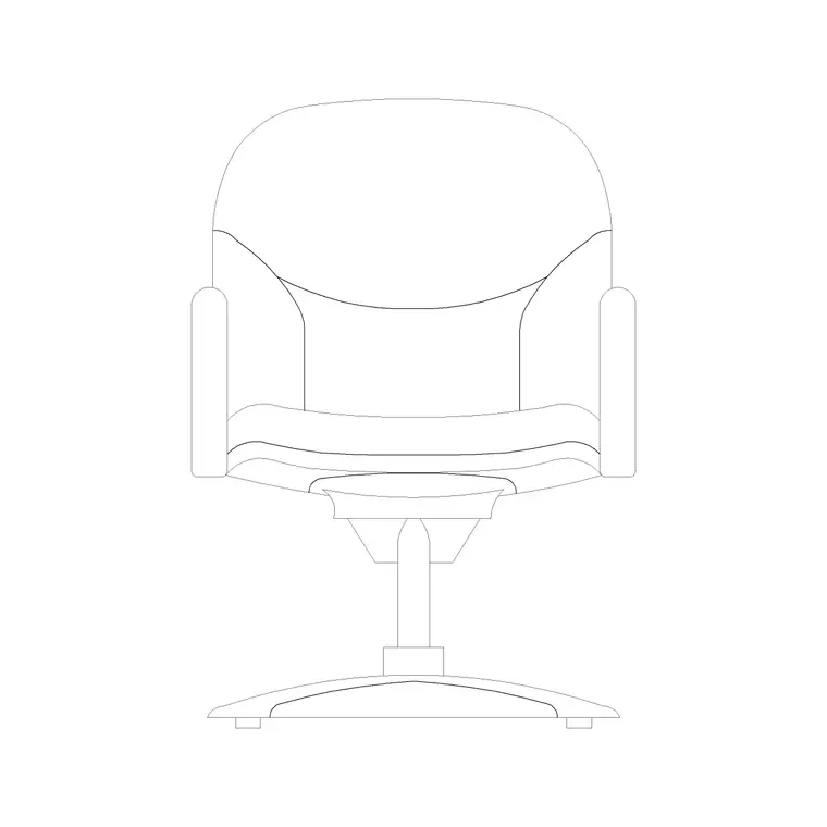 Manager Chair With Ms Round Disk DWG CAD block thumbnail — furniture drawing
