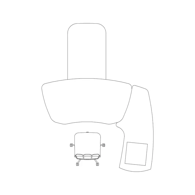 Manager Table CAD block DWG — plan and elevation view