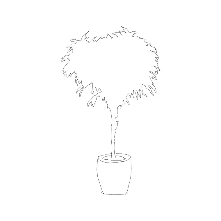 Medium Plant 002 DWG CAD block thumbnail — trees & plants drawing
