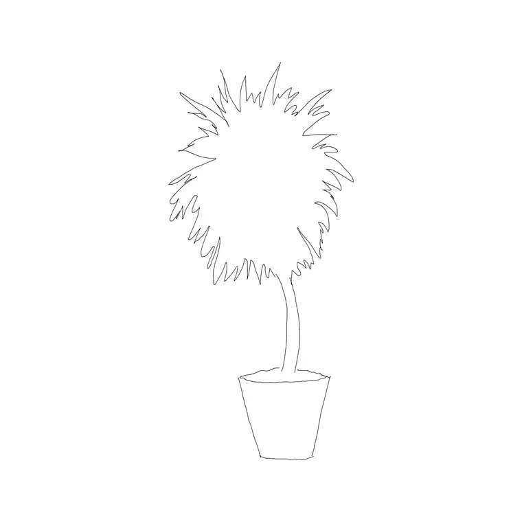 Medium Plant Ele 004 DWG CAD block thumbnail — trees & plants drawing