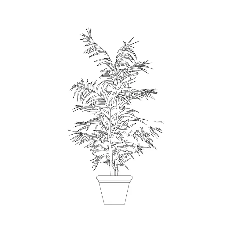 Medium Potted Plant 22 DWG CAD block thumbnail — trees & plants drawing