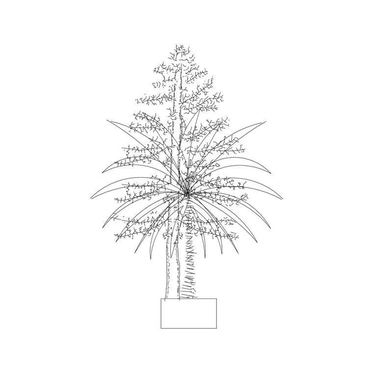 Medium Potted Plant 23 DWG CAD block thumbnail — trees & plants drawing