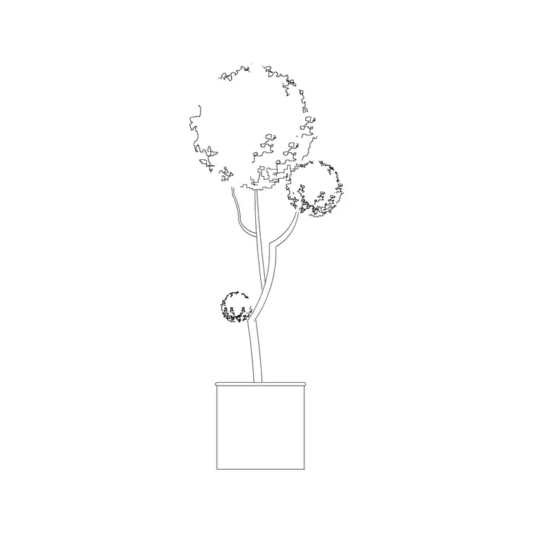 Medium Potted Plant 24 DWG CAD block thumbnail — trees & plants drawing