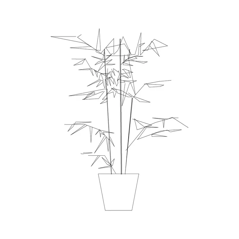 Medium Potted Plant 27 DWG CAD block thumbnail — trees & plants drawing