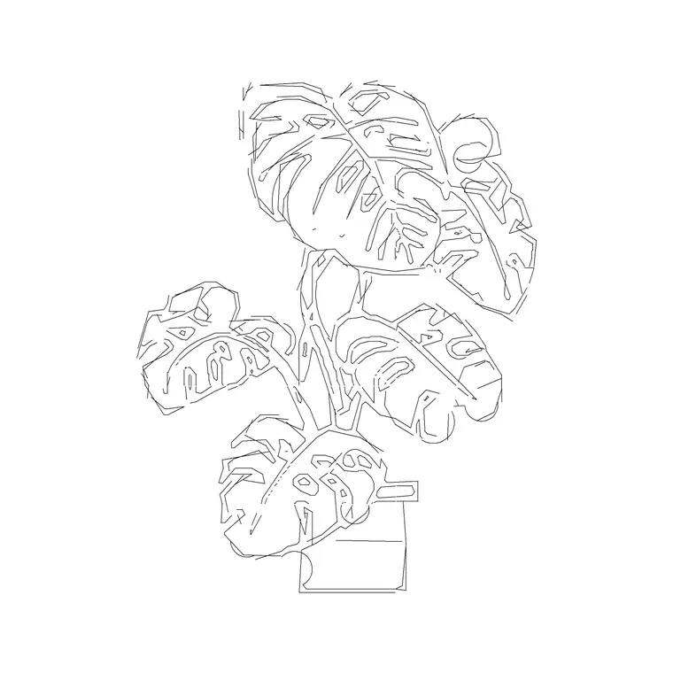 Medium Potted Plant 29 DWG CAD block thumbnail — trees & plants drawing