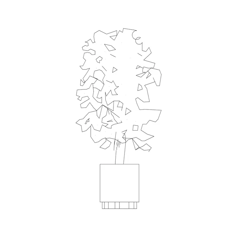 Medium Potted Plant 30 DWG CAD block thumbnail — trees & plants drawing