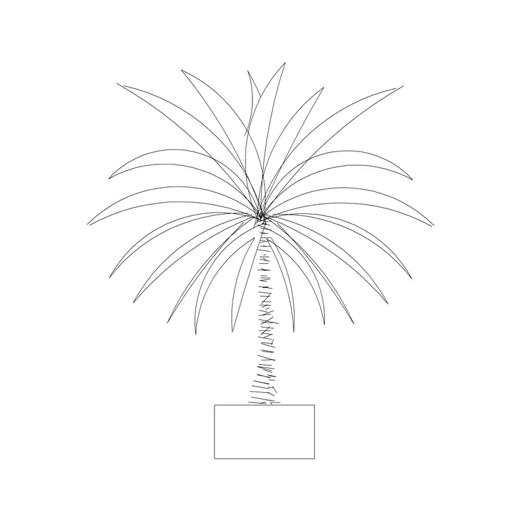 Medium Potted Plant 33 DWG CAD block thumbnail — trees & plants drawing