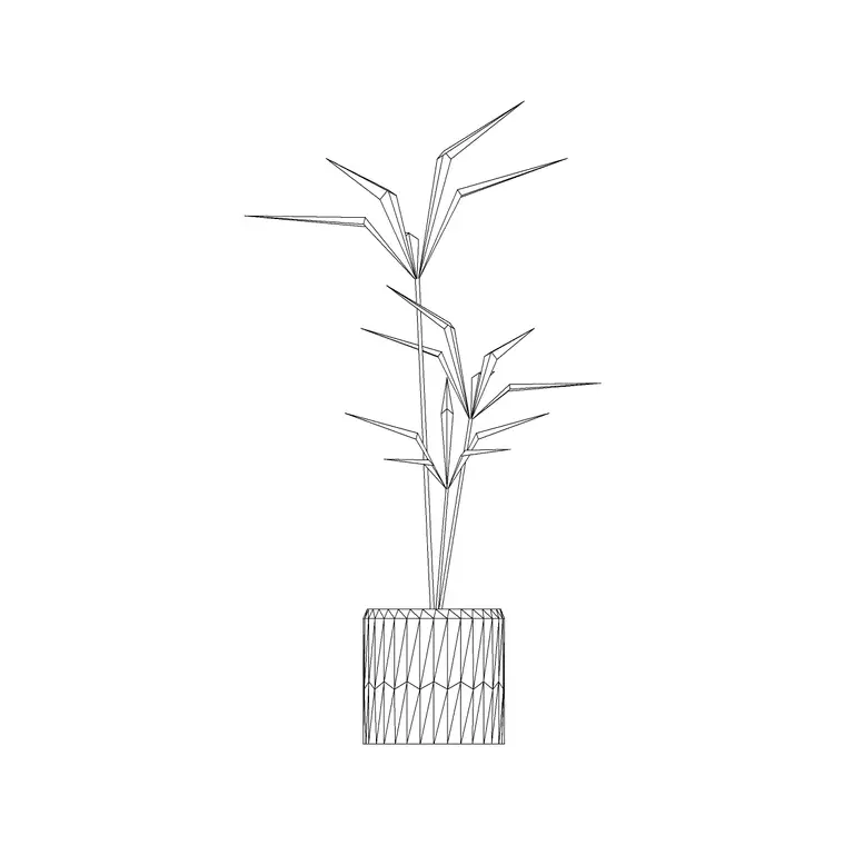 Medium Potted Plant 35 DWG CAD block thumbnail — trees & plants drawing